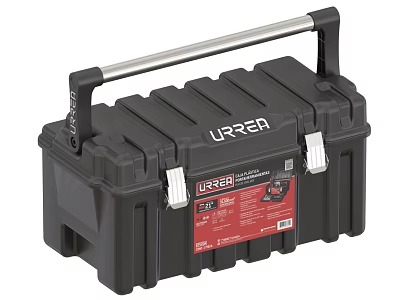 URREA Black Heavy Duty Toolbox With Metal Handle For Hardware Tool Storage 3d model