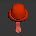 Cartoon Kid Wearing Red Hat And Blue T-Shirt Sticking Out Tongue With Green Leaf