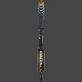 Decorative Assault Rifle With Gold And Black Intricate Patterns And Engravings