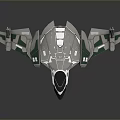 Futuristic Spacecraft Design With Streamlined Silver Gray Body Green Blue Accents