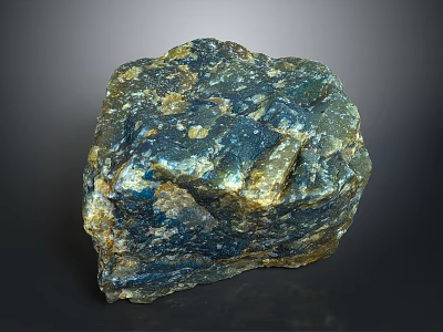 Natural Wood Stone With Blue Yellow Color And Rough Surface Texture 3d model
