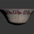 Traditional Handcrafted Ceramic Bowl With Pink Interior And Red White Geometric Patterns