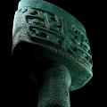 Ancient Bronze Bell Shaped Ornament Decorative Set With Intricate Carvings And Classic Design