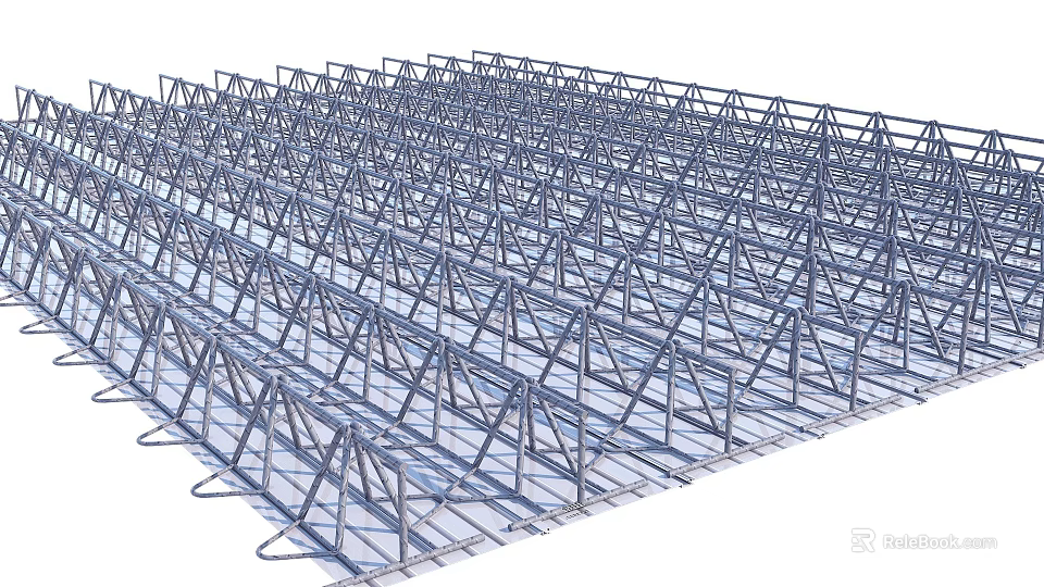 Industrial Metal Truss Framework System With Regularly Arranged Triangular Structures 3d model 