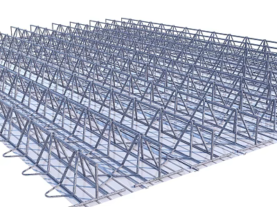Industrial Metal Truss Framework System With Regularly Arranged Triangular Structures 3d model