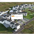 Modern Residential Community with White Buildings Dark Roofs and Green Lawns in Aerial View
