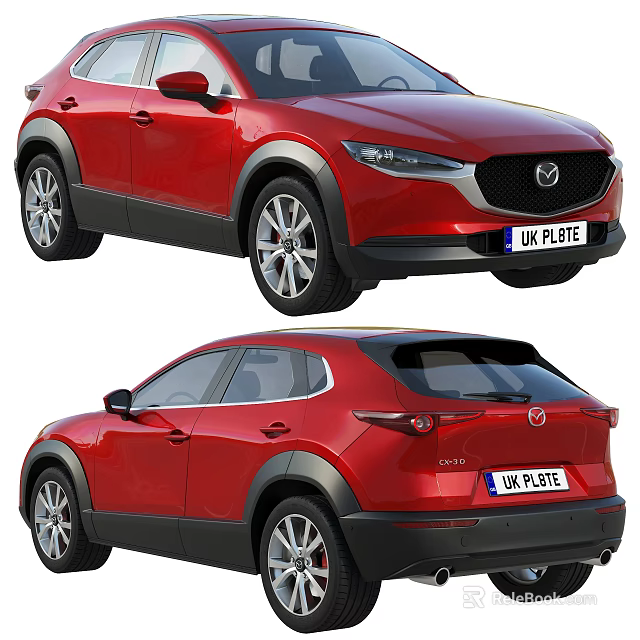 Red Mazda SUV Front And Rear View 3d model 