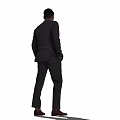 Man In Gray Suit With Plaid Shirt Red Pocket Square And Brown Leather Shoes