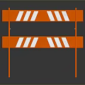 Orange A Frame Traffic Barrier With Red And White Stripes For Construction Zones
