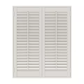 Modern White Window Shutters Featuring Double Panel And Adjustable Slats For Home Windows 3d model