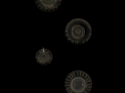 Car Tires with Alloy Rims Tread Patterns and Durable Rubber Construction 3d model
