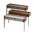 Modern Minimalist Wooden Dining Table With Two Practical Storage Drawers And Various Elegant Color Options