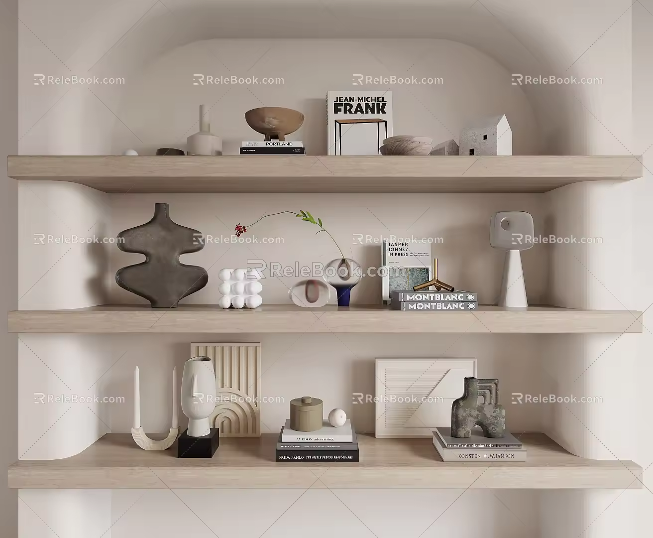 Ceramic Book Ornament Combination 3d model