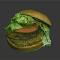 Juicy Double Patty Burger With Sesame Seed Bun Fresh Lettuce And Tomato Slice