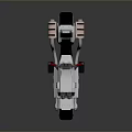 Sleek White Motorcycle With Red Accent Engine Exhaust Pipe And Mechanical Design Details