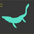 Ichthyosaur 3D Model With Metallic Texture Long Snout Flippers And Tail Fin On Dark Background