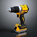 Modern Cordless Drill With Yellow And Black Design And Ergonomic Handle For Power Tools