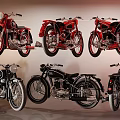 Vintage Red and Black Motorcycles in Retro Style Classic Collection