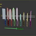 Stainless Steel Kitchen Knife Set With Multiple Blades Black Handles And Magnetic Holder