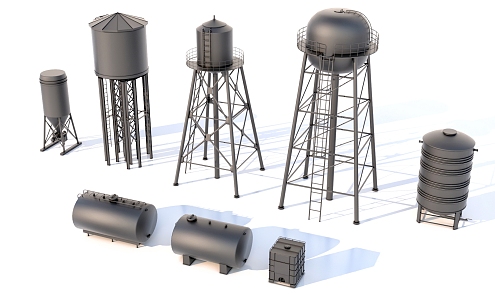 Water Tank Industrial Water Tank Roof Water Tank 3d model