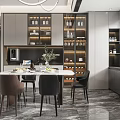 Modern Living and Dining Room Interior Design With Grey Sofa Brown Chair And Floor Lamp