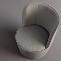 Modern Light Beige And Gray Single Sofa With Curved Backrest And Rounded Design 3d model