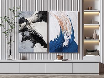 Modern abstract painting decorative painting 3d model