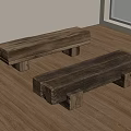 Two Rustic Wooden Stools On Wooden Floor With Natural Window Light