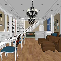 Elegant Modern Beauty Hair Salon Interior With Styling Chairs Mirrors And Product Shelves