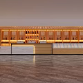 Liquor Store Interior With Wooden Shelves Alcohol Bottles Warm Lighting And Service Center