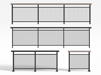 Industrial wind steel wire mesh guardrail fence 3d model