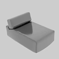 Single Sofa With Shiny Silver Metallic Finish Modern Minimalist Design 3d model