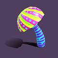 Colorful Mushroom Decorative Ornament Set With Dots And Stripes Design For Home Decor