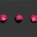 Modern Pink Polyhedral Decorative Ornament Set With Shiny Surface On Black Background