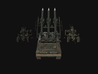 Military Tank Equipped With Missile Launcher And Side Weapon Systems 3d model