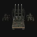 Military Tank Equipped With Missile Launcher And Side Weapon Systems