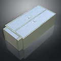 White Rectangular Furniture With Cross Metal Accents And Smooth Surface