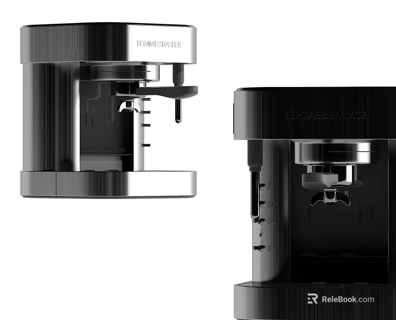 BOMBARDINI Black Kitchen Appliance Espresso Machine with Sleek Stylish Modern Design 3d model 