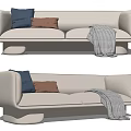 modern double sofa fabric double sofa 3d model