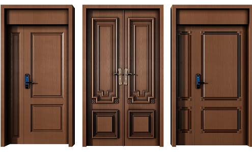 Modern door security door combination 3d model