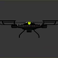 Black and Yellow Drone with Four Rotors Protective Guards and Sturdy Frame