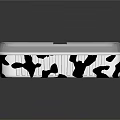 Gold And Black White Cow Pattern Aluminum Foil Tableware Set On Reflective Black Background