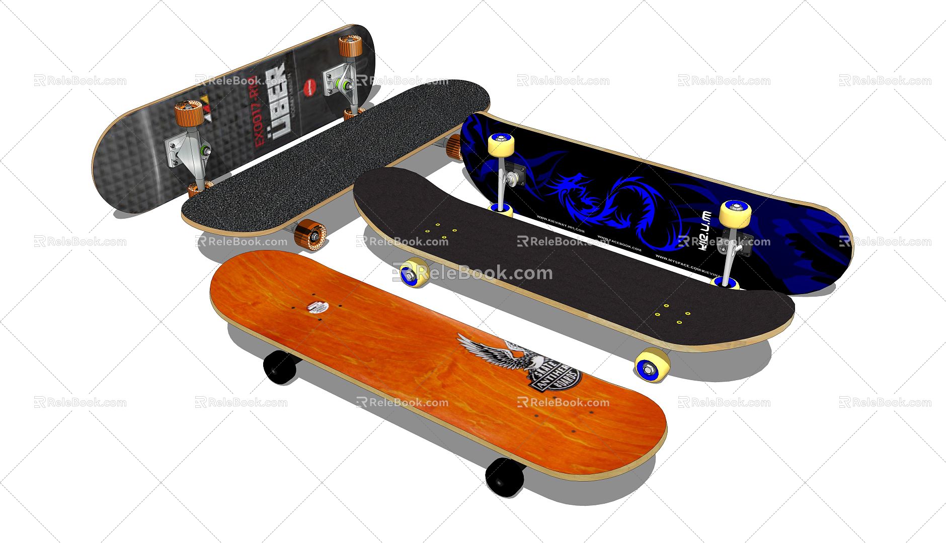 Modern Skateboard 3d model