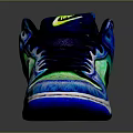 Colorful Stylish Sneakers With Blue Green Gradient Design Black Laces White Sole Logo