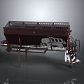 Metallic Industrial Processing Equipment With Grated Top Conveyor Belt Support Frame And Cables