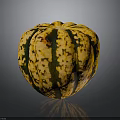 Vibrant Yellow Green Striped Speckled Pumpkin Fresh Organic Food Ingredient
