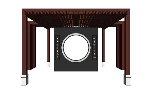 New Chinese Style Corridor New Oriental Zen Pavilion 3d model