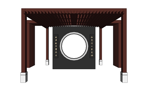 New Chinese Style Corridor New Oriental Zen Pavilion 3d model