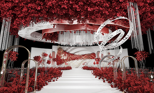 Modern Wedding Scene Wedding Arrangement 3d model