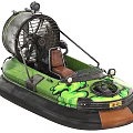 Green And Black Hovercraft With Orange Base Fan Seat And Graffiti Design
